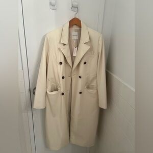 Avec Les Filles Faux Leather Trench Coat